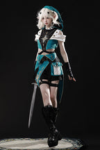 Traveler's Outfit Ouji Hooded Top and Shorts Set in Blue and Green - image 7