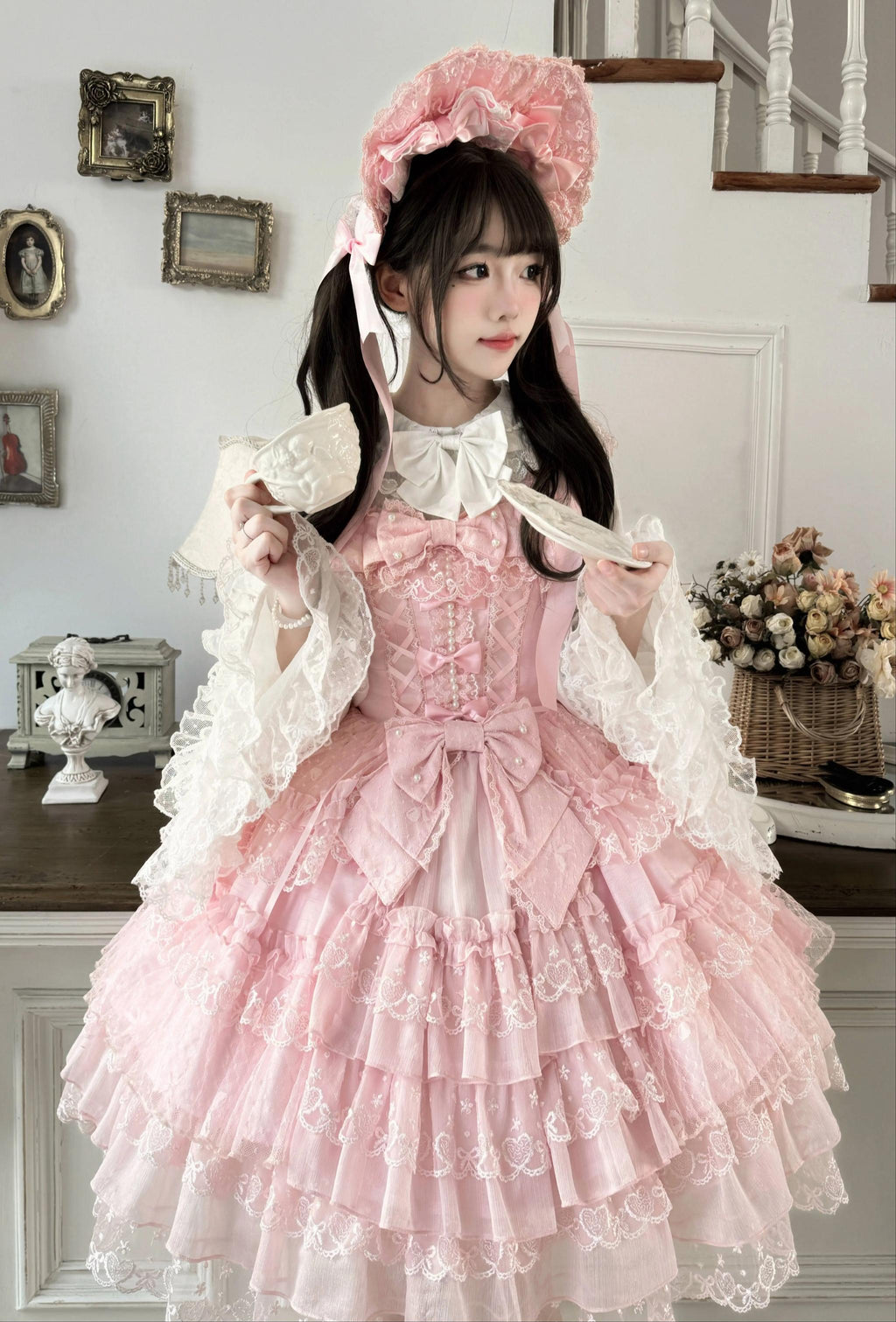 Sugar Girl Love Overture Sweet Lolita Tiered Ruffle JSK and Accessories - image 16