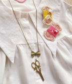 Vintage Lolita Bow-Scissors Shaped Necklace - image 9