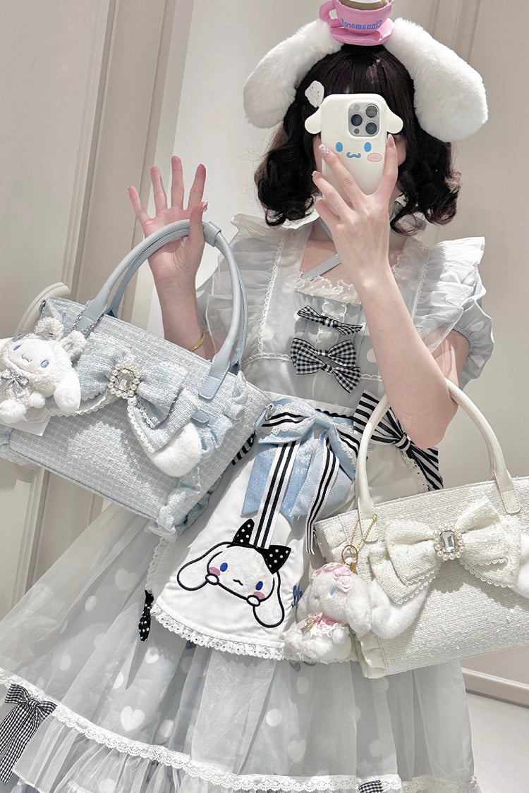 Sweet Ruffle Bowknot Pearl-Chain Lolita Handbag - image 5