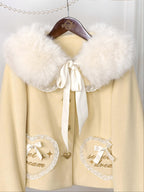 Milk Puff - Winter Fleece-Lined Sweet Lolita Coat, Detachable Collar Collection - image 23