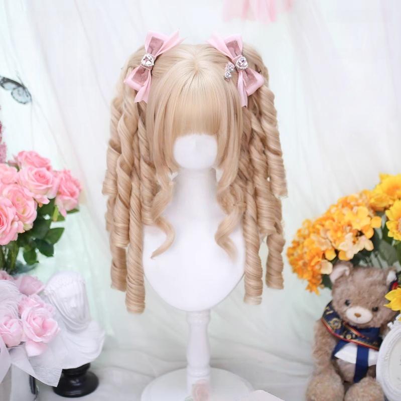 Retro Lolita Wig, Detachable Roman Curl Ponytails - image 1
