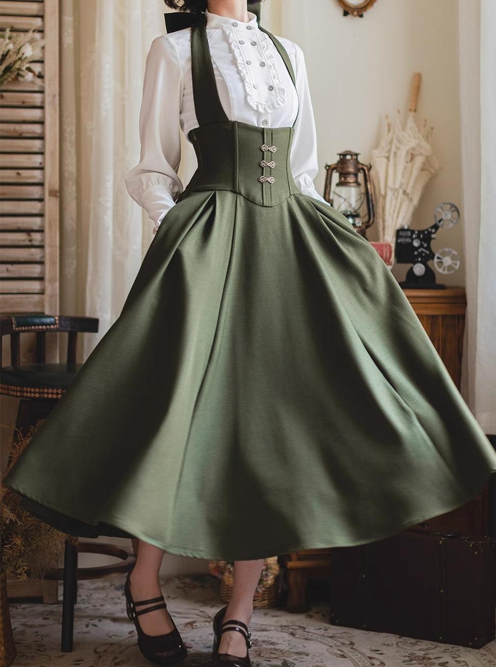 Vintage Lolita Fishbone Halter Skirt and Autumn Jacket - image 33