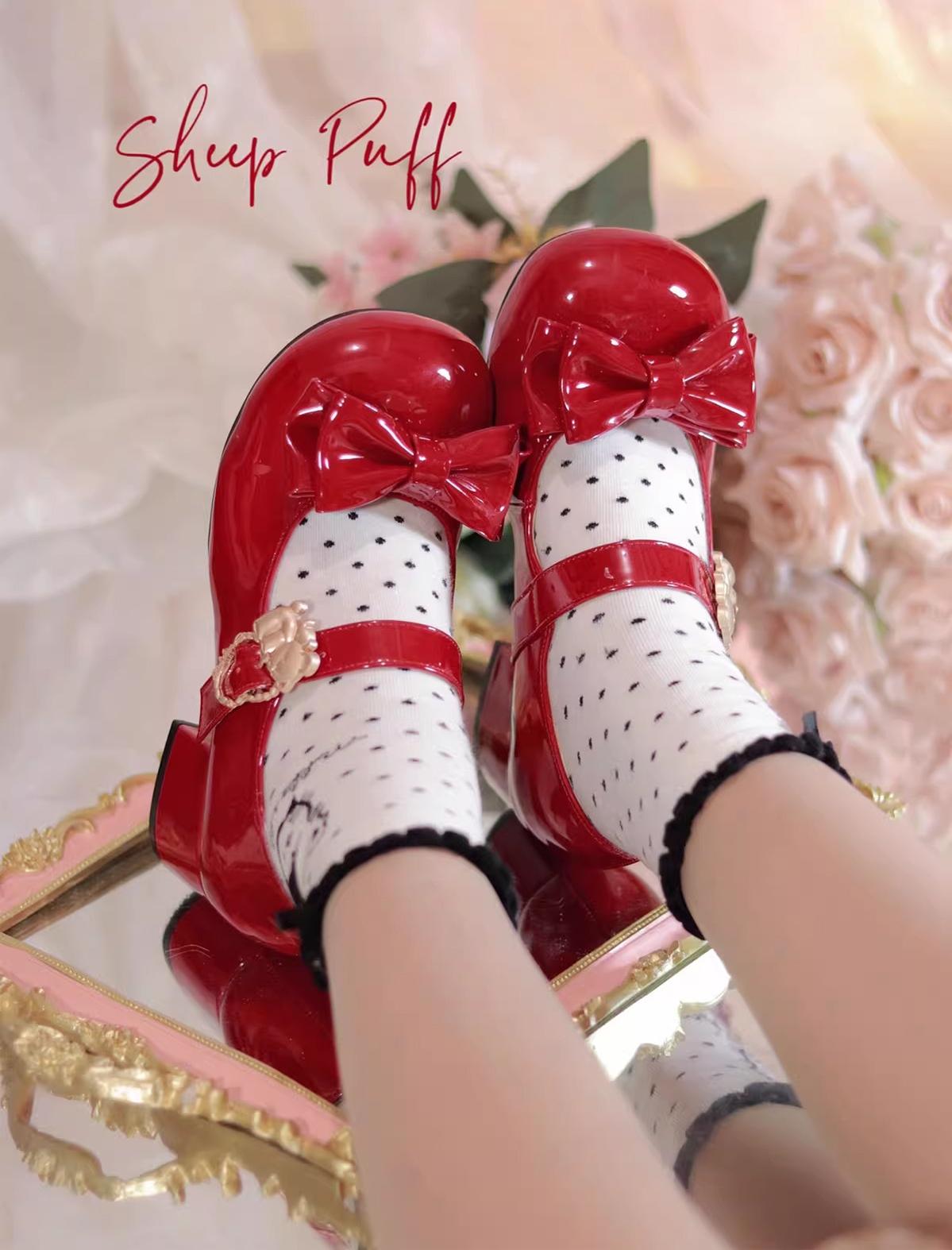 Hug Bear - Sweet Lolita Heel Shoes Bear Metal Buckle Bow Shoes - image 40