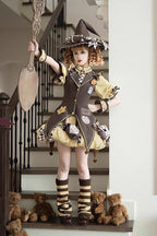Witch and Paradise - Short Sleeves Ruffle Bowknot Sweet Japanese Halloween Lolita Dress Vest Set - image 7