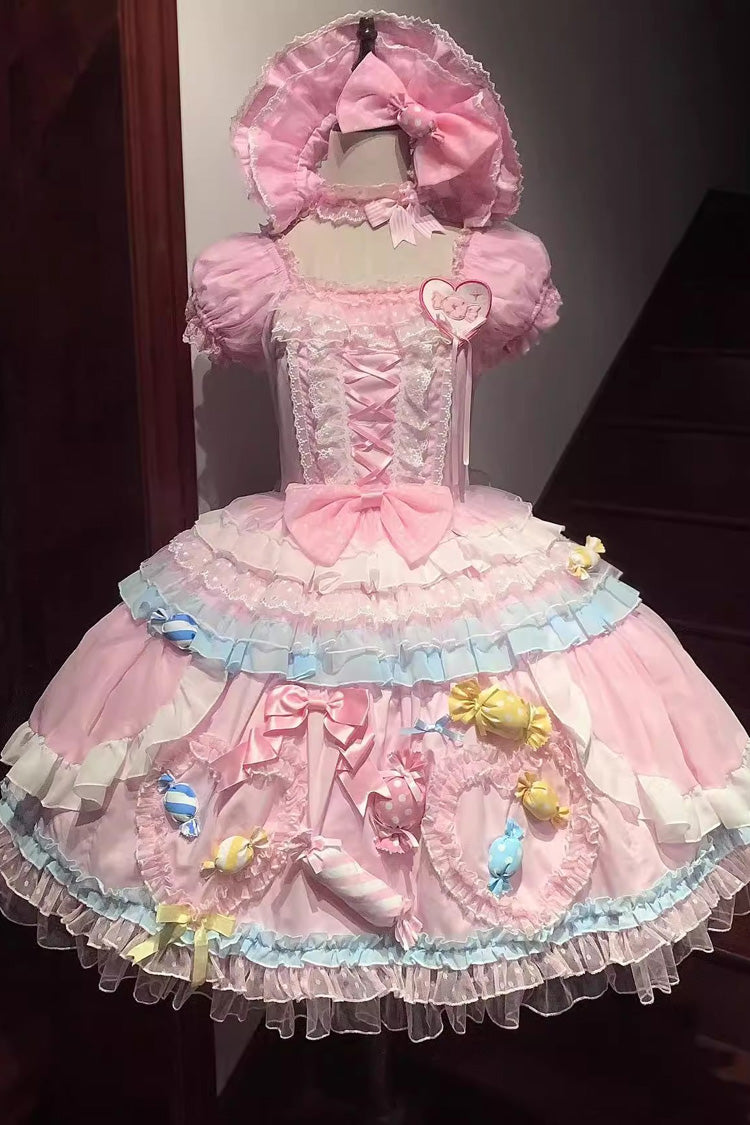 Pink Candy Party Sweet Lolita Short-Sleeve Dress - image 8