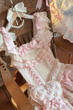 Triple-Layered Ruffled Bow Lace-Up Slim Ballet Sweet Lolita Dress - image 14