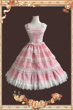 Doll in the Mirror - Square Collar Sleeveless Ruffled Lace-Up Sweet Lolita JSK Dress - image 2