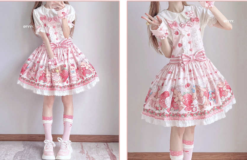 Rabbit Berry Gift Box - Sweet Lolita Salopette and Dress Set - image 42