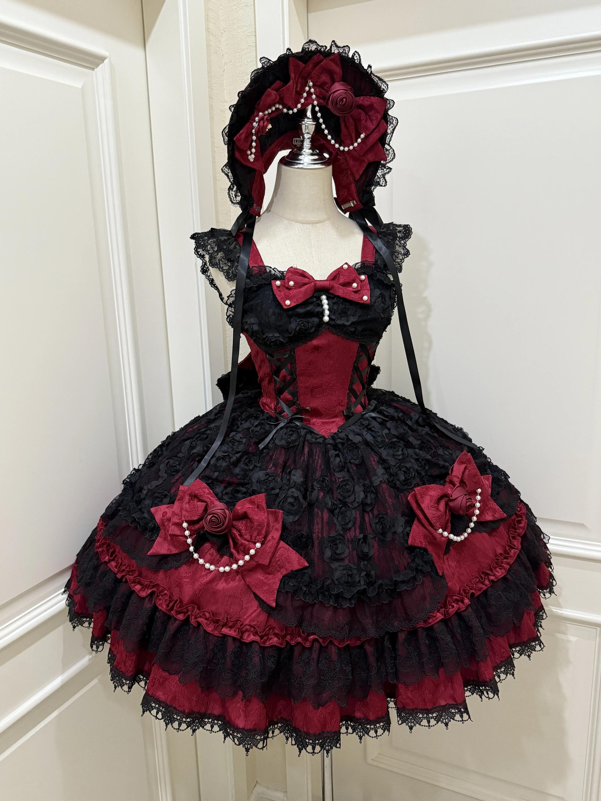 Rose Princess - Halloween Gothic Lolita JSK, Sheer Rose Dress - image 12