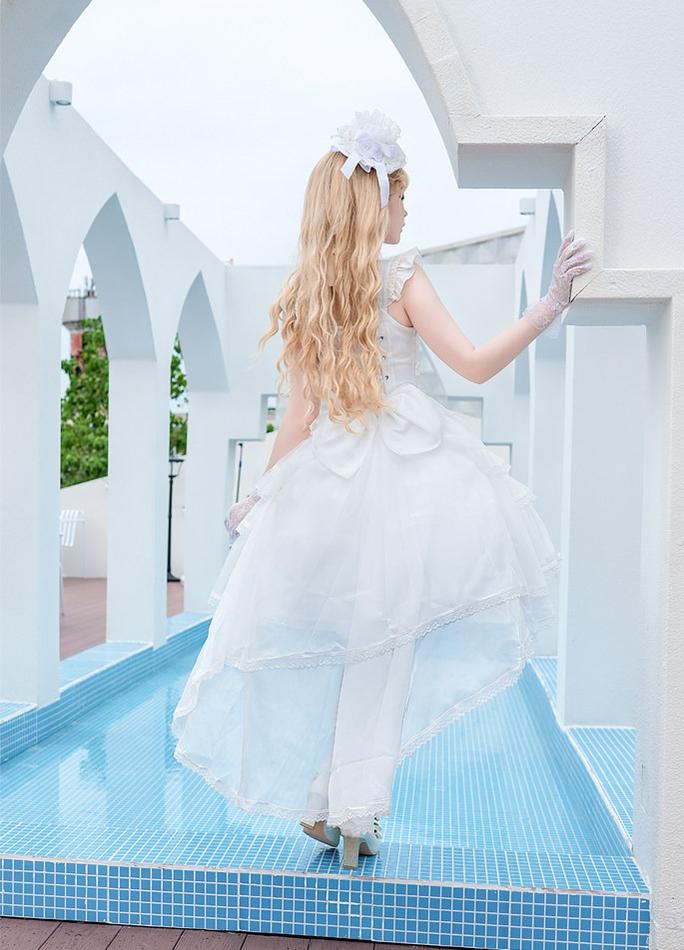 Ballet Maiden - Classic Lolita Four-tiered Hem JSK Dress with Rose Details - image 4
