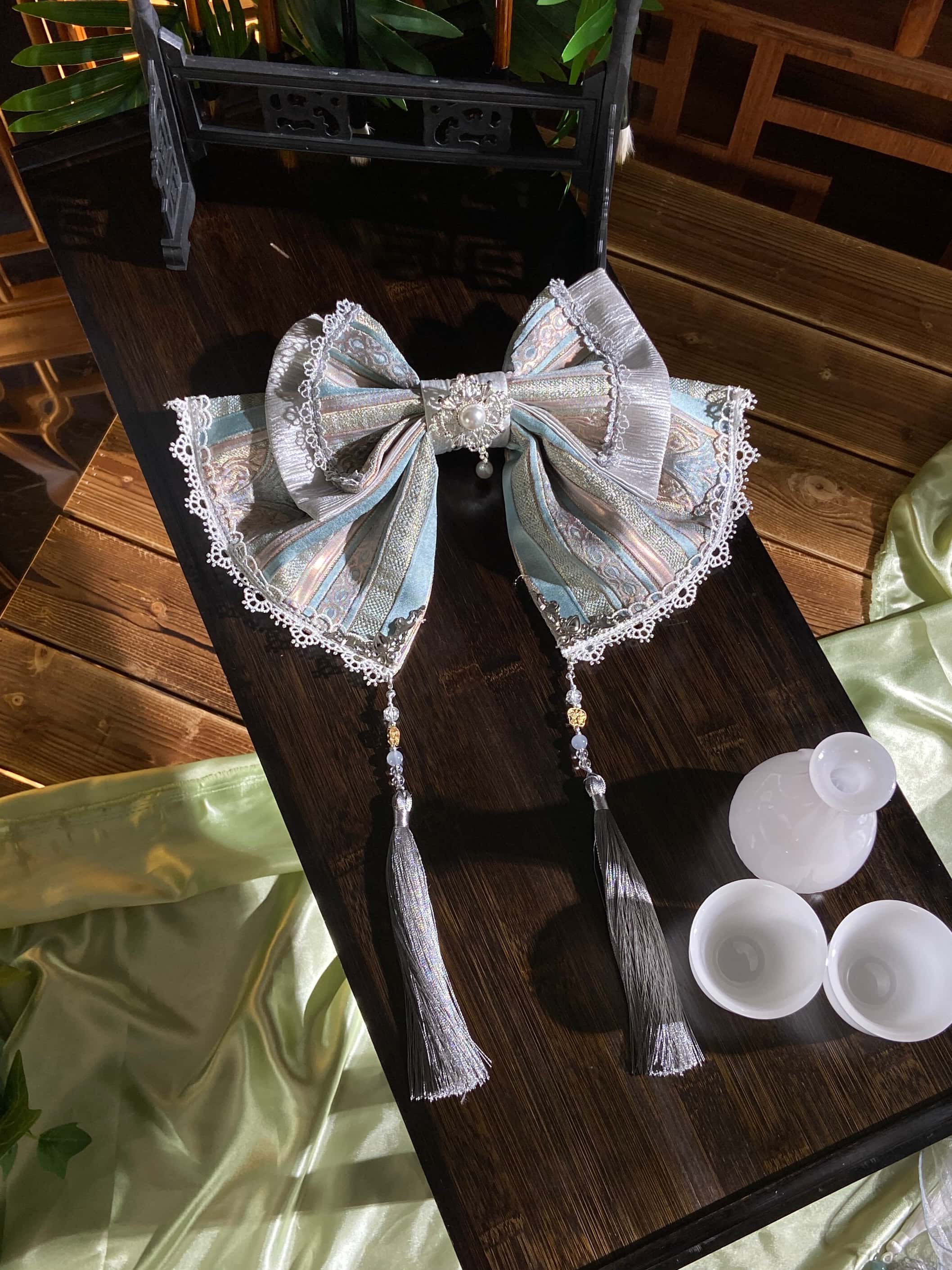 Candle Dragon Spirit - Fantasy White-Silver Lolita JSK Set - image 17