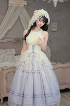 Purple Classic Gradient Lolita JSK Set with Cardigan and Hair Accessories - image 7