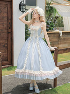 Blue Long Flounce Hem Lolita JSK Dress Set - image 6