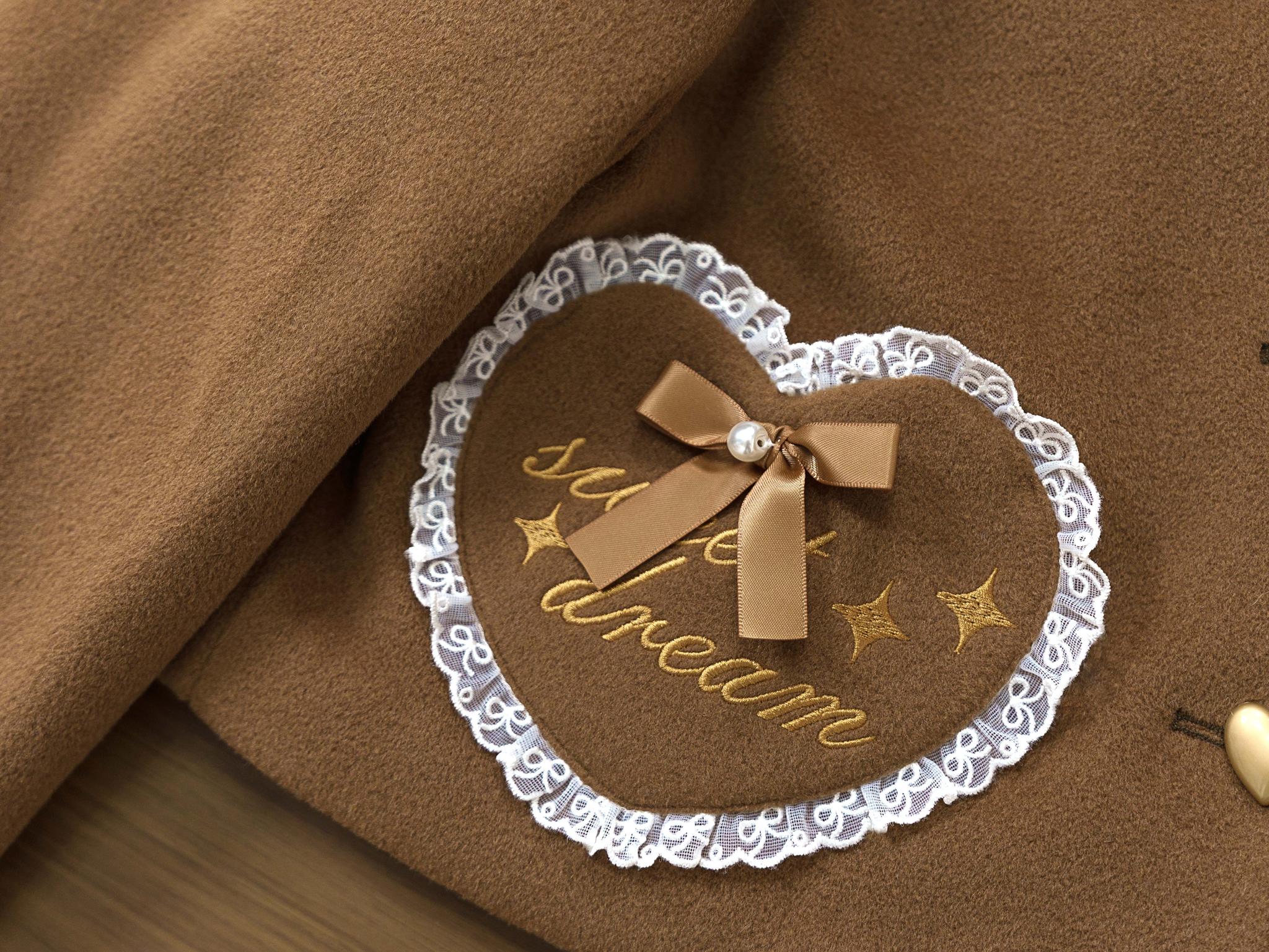 Milk Puff - Winter Fleece-Lined Sweet Lolita Coat, Detachable Collar Collection - image 31