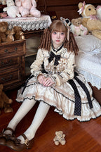 Bear’s Holiday - Sleeveless Double-Layered Ruffled Embroidered Bow Sweet Lolita JSK Dress - image 3