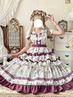 Blueberry Midsummer - Country Lolita Tiered JSK, Blueberry Print - image 4