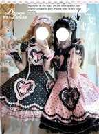 Maiden's Heart Knot - Cotton Old School Lolita Dress, Heart Polka Dot - image 15