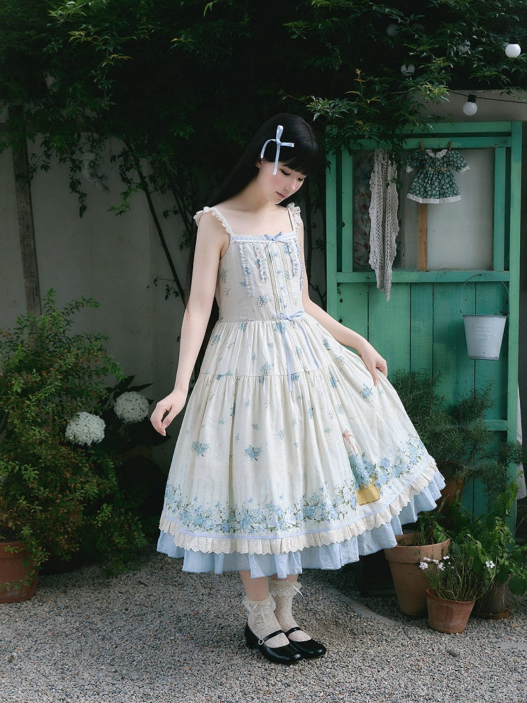 Blue Forget-Me-Not Floral Sweet Lolita JSK - image 7