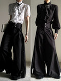 High-Waisted Draped Wide-Leg Ouji Pants - image 1