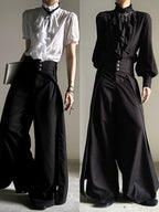 High-Waisted Draped Wide-Leg Ouji Pants - image 1