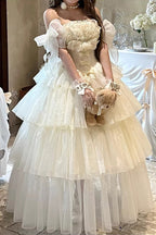 Mousse Love Song - Sleeveless Multi-Layered Ruffled Bride Bow Sweet Lolita Dress - image 8