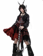 Bleeding Strawberry - Gothic Lolita JSK Dress with Jacket and Rib Chain Accessory - image 1