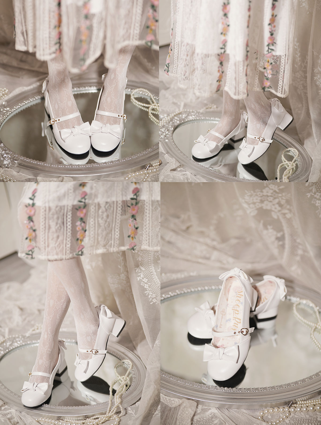 Elegant Lolita Bownot Retro High Heel Shoes - image 28