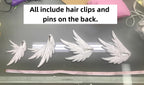 Metallic Angel - Silver-white Punk Lolita JSK, Wing and Rhinestone Details - image 29