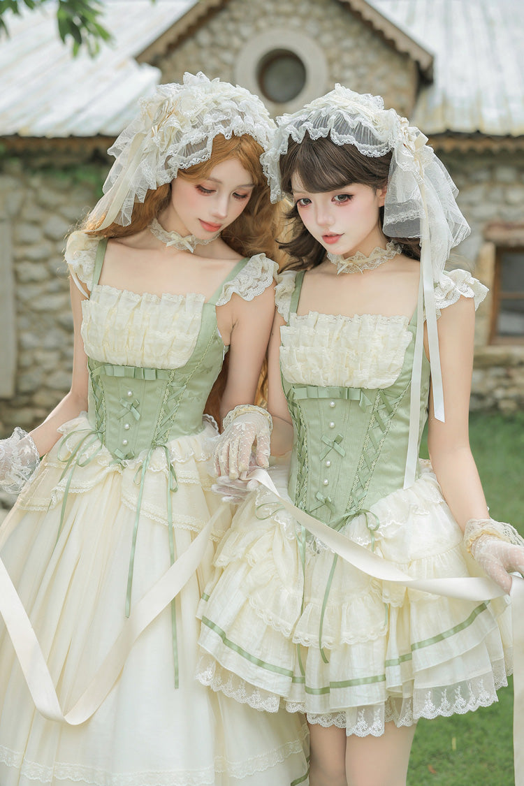 Green Fishbone Sweet Lolita JSK Dress Two Versions - image 13