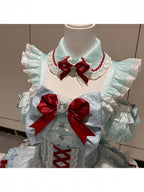 Mint Blue Idol Lolita Top and High-Waist Bubble Skirt Set - image 10