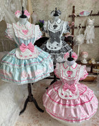 Sweet Butler - Maid Lolita Striped OP Dress, Embroidered Collar - image 1