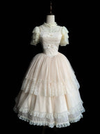 Beige Thin Strap Princess Lolita Long JSK Dress - image 3