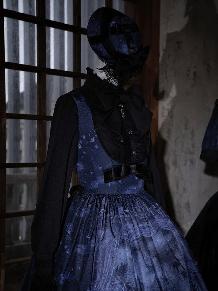 Classic Black Ruffle Lace Long-Sleeve Top - iris de nuit - image 3