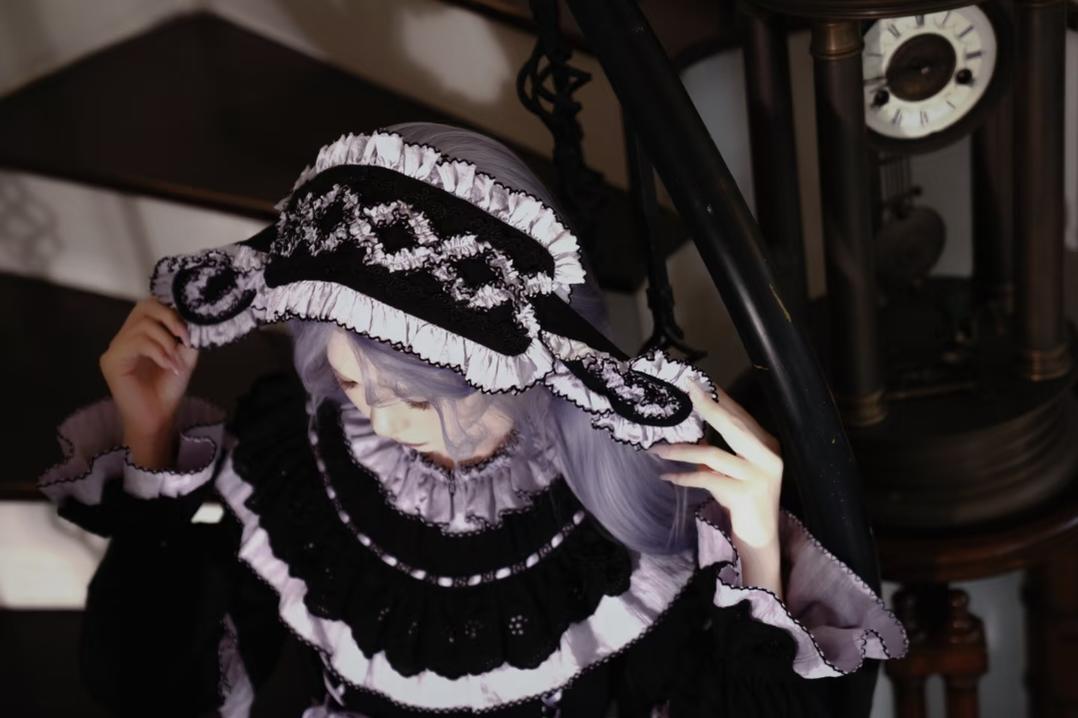 Witch Lilith - Ruffled Collar Gothic Lolita OP, Witch Hat - image 8