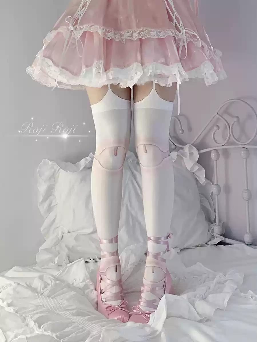 Sweet Lolita Pantyhose, Joint Print Light Stockings - image 15