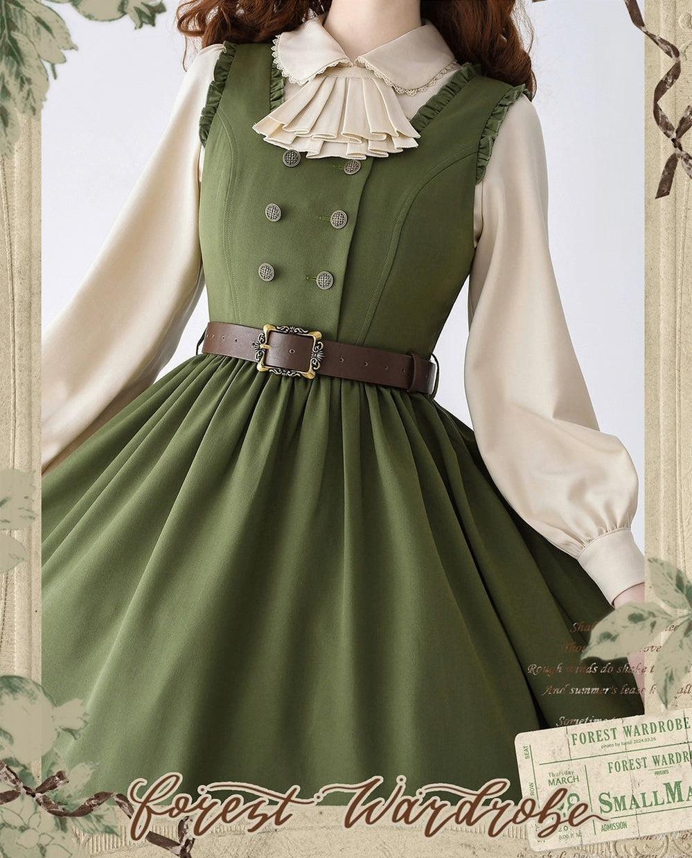 Little Manor - Classical Lolita JSK Dress & Long Sleeve Blouse - image 13