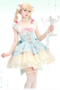 Green Parfait Romance - Sleeveless Ruffle Bowknot Lace Sweet Elegant Ballet Lolita JSK Dress - image 1