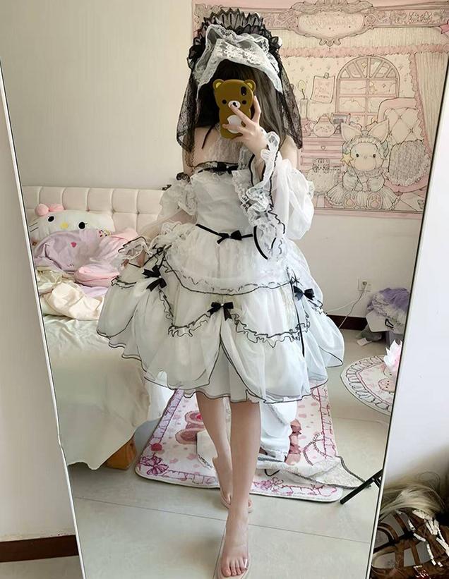 Layered Poem Wedding Sweet Plus Size Lolita JSK Dress Set - image 21