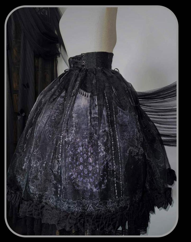 Bone-Eroded Butterfly - Gothic Lolita JSK & SK Set - image 46