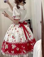 Sweet Lolita Shirt Strawberry Embroidery Ivory Blouse - image 15