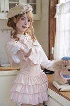 Cherry Blossom Snow - Sweet Lolita Dress & Cape Set in Pink - image 6