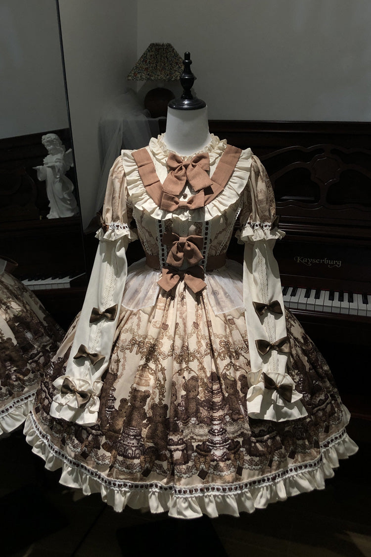 Teddy Bear Party - Daily Sweet Lolita Short-Sleeve OP Dress - image 9