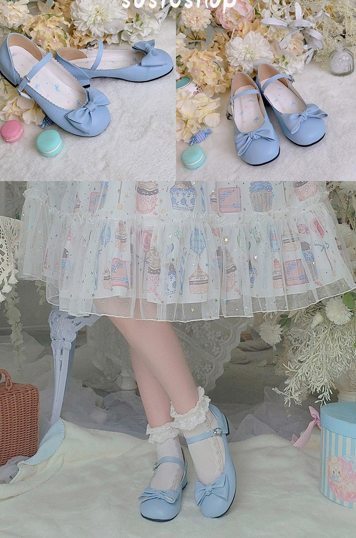 Kawaii Lolita Bow Falt Shoes - image 11