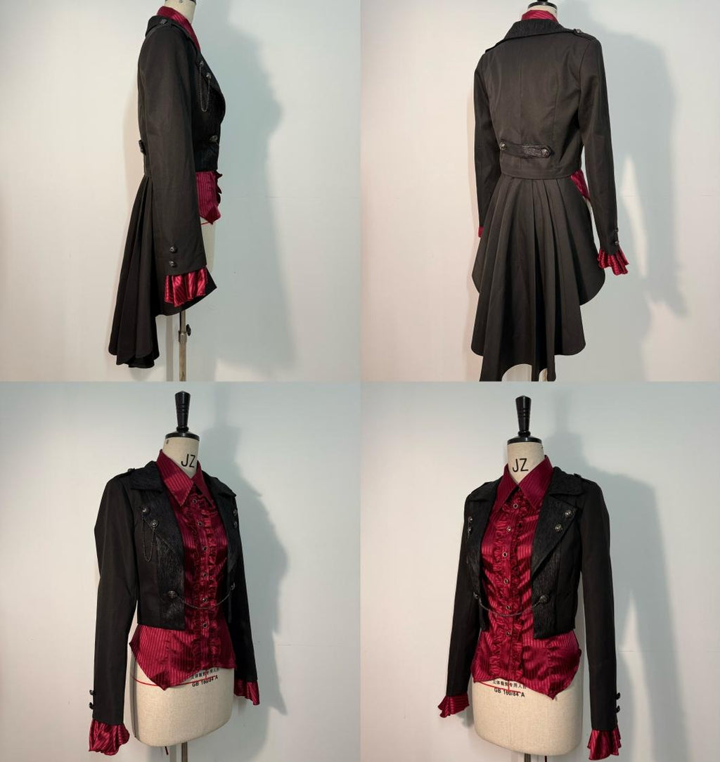 Open Front Ouji Lolita Short Coat, Detachable Trailing - image 4