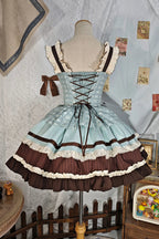 Mint Chocolate Sweet Lolita JSK Dress in Green and Brown - image 18