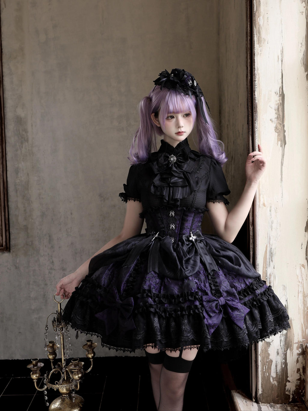 Spider Cross Knot Gothic Lolita Skirt and Blouse Set - image 5