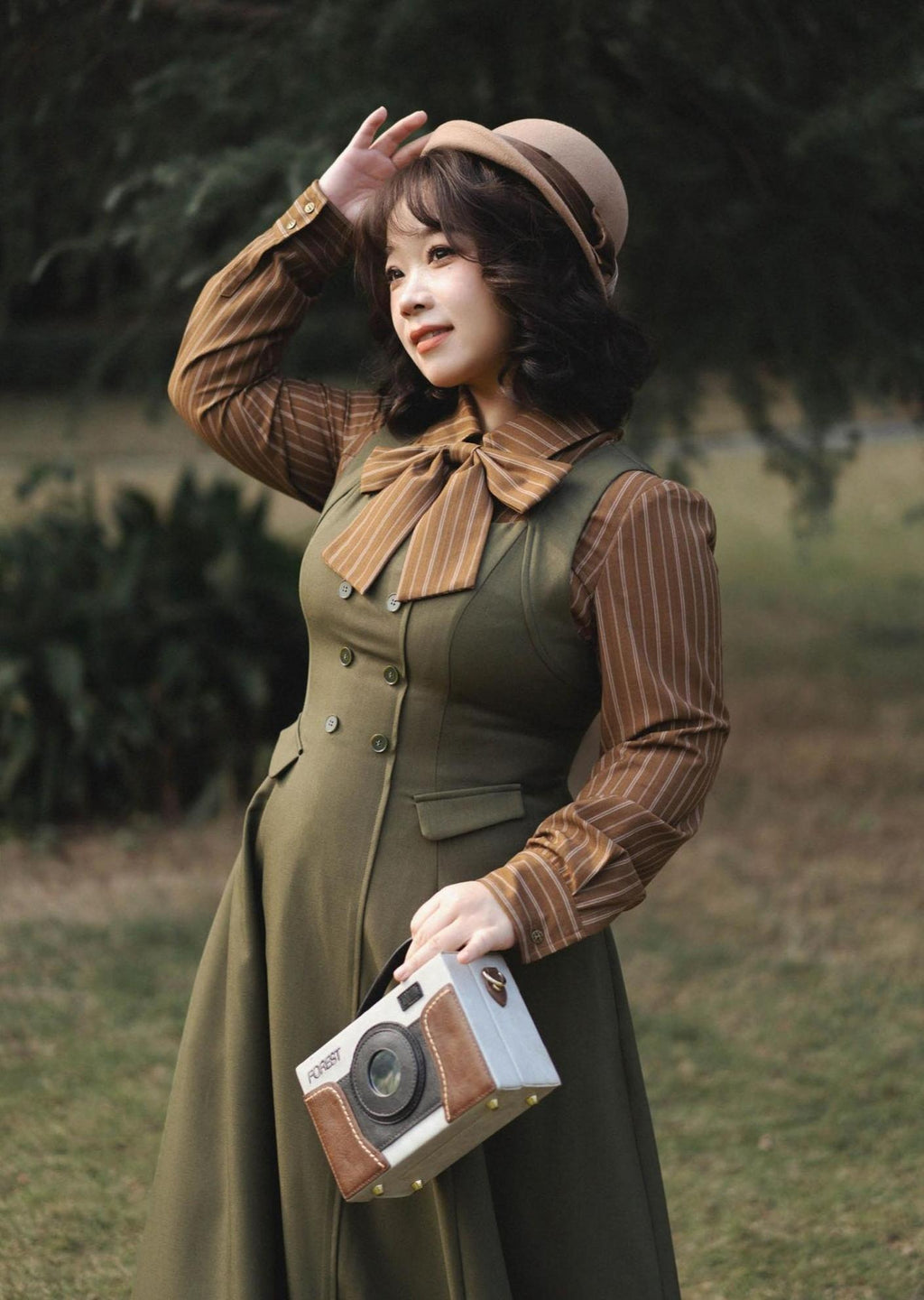 Foggy Forest - Elegant Lolita A-line JSK Dress, Side Pockets - image 17