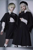 Night Raven Magic - Ouji Lolita Dress Set, Suspender Shorts & Cape - image 7