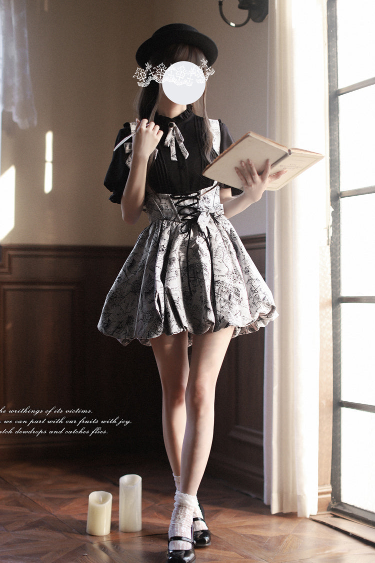 Elise Sweet Vintage Lolita Skirt in Grey - image 2